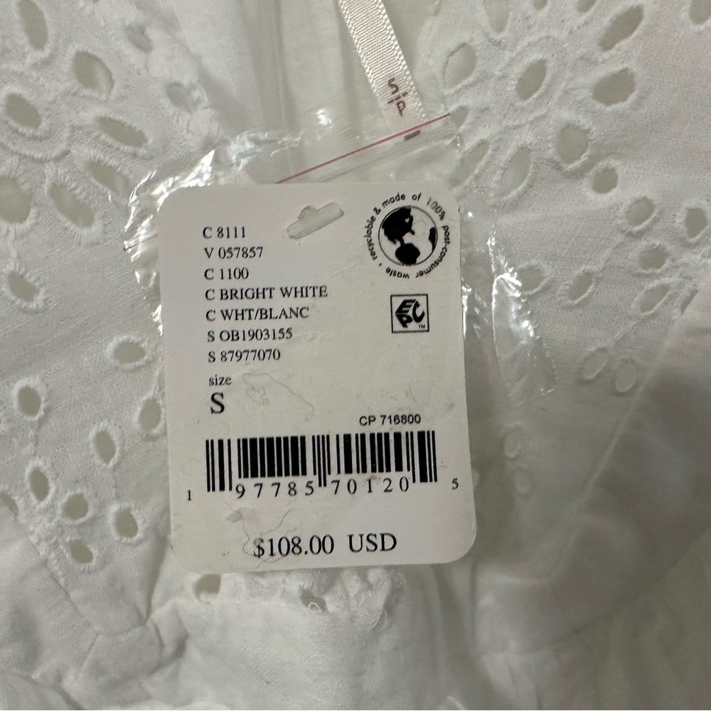 Free People White Eyelet Peasant Blouse - Picture 8 of 10